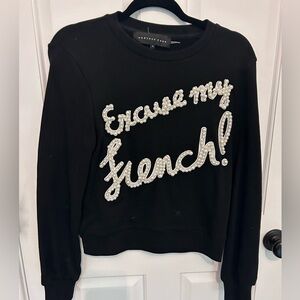 Endless Rose Black Sweatshirt with Pearl Script small